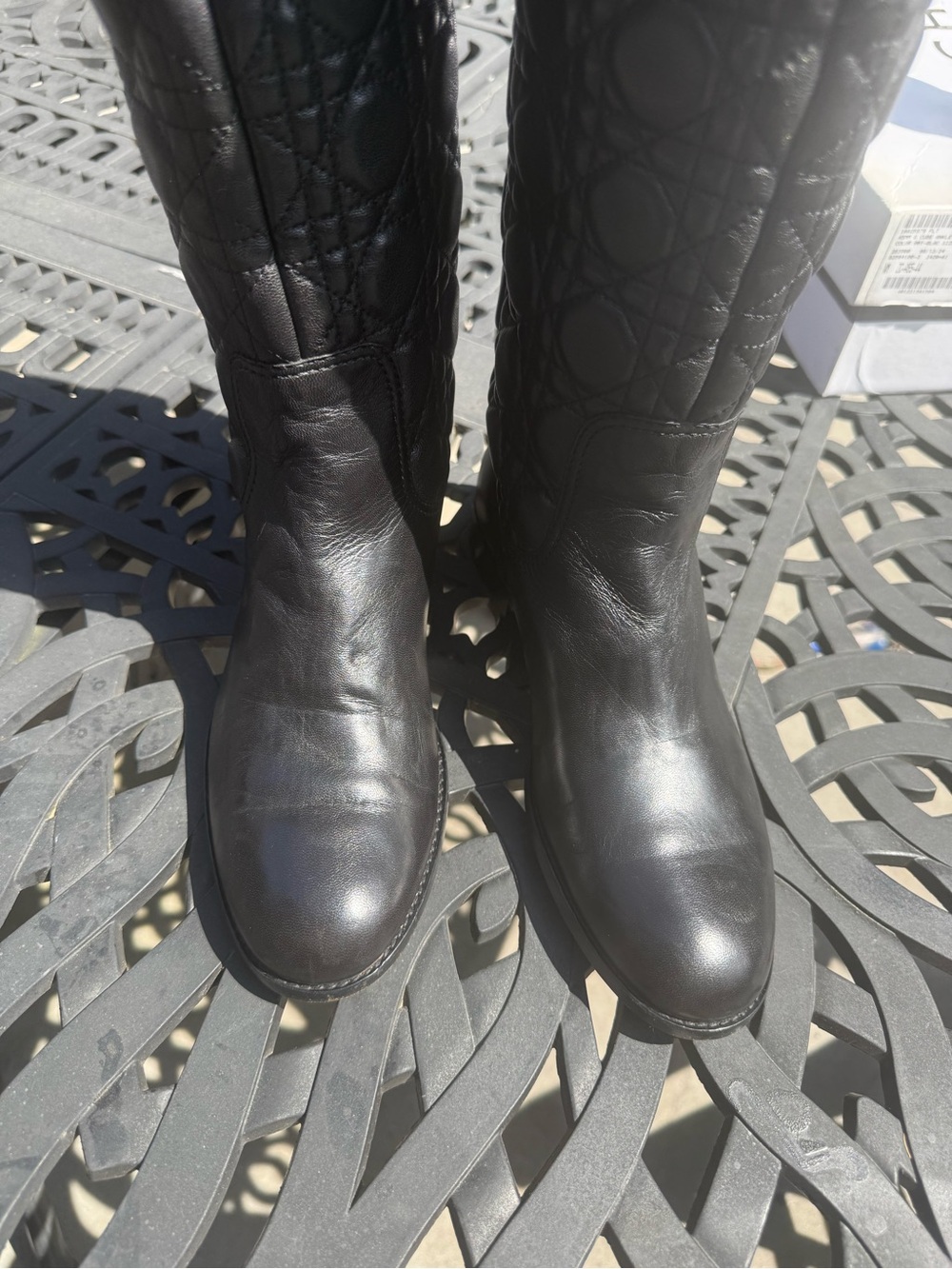 Dior Black Quilted Leather Riding Boots - size 8.5 - Picture 11 of 15